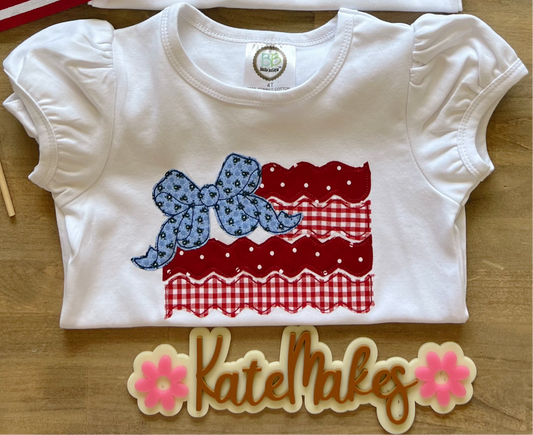 Applique Flag with Bow