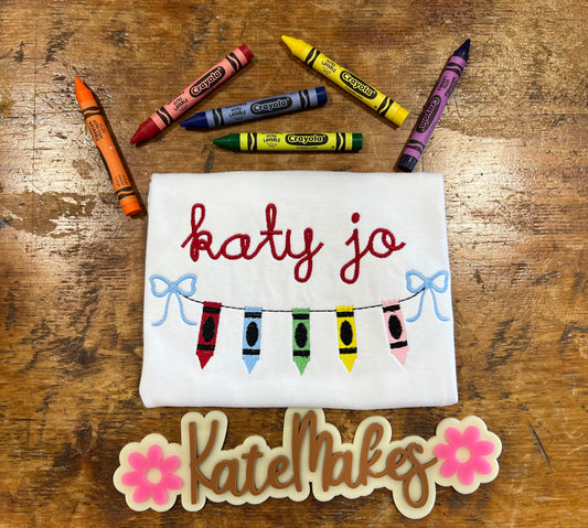 Crayon Swag with Bows